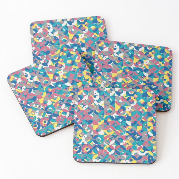 Item preview, Abstract multicolor geometric mosaic with square and round shapes designed and sold by acidmit.