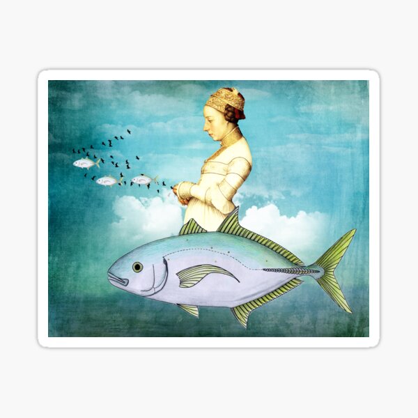 Fishing For A Sky Ride Sticker