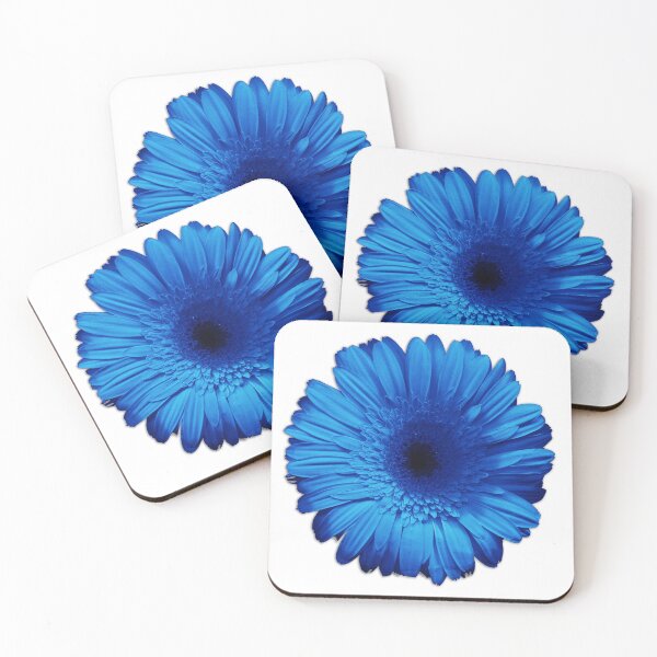 Item preview, Blue gerbera white background designed and sold by TheSpaceShip.