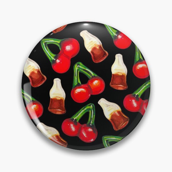 Item preview, Cherry Cola Gummy Candy Pattern - Black designed and sold by Kelly  Gilleran.