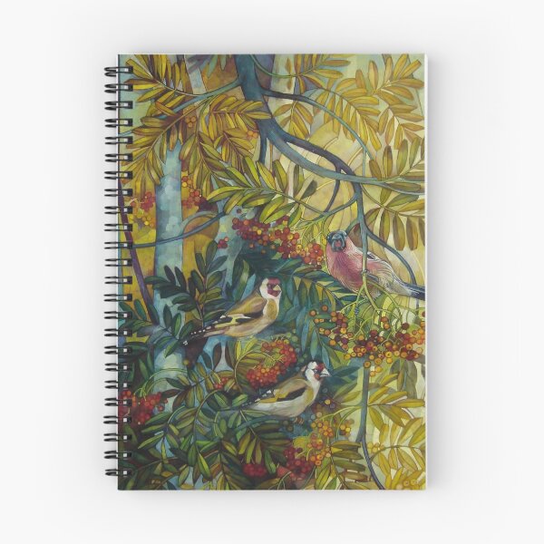 Item preview, Goldfinches in the sorb-tree "sorbus aucuparia " designed and sold by elisabetta trevisan.