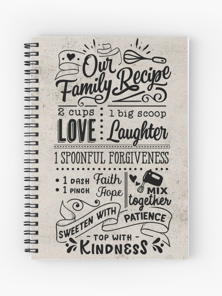 Cuaderno de espiral «Receta de una familia feliz» de Slobitka | Redbubble