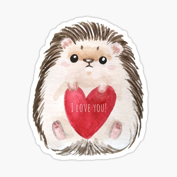 Item preview, hedgehog red heart "I love you designed and sold by zanbo.