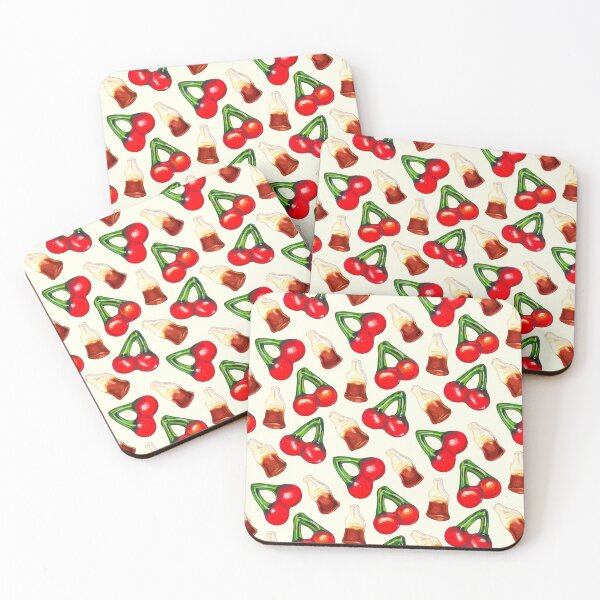 Item preview, Cherry Cola Gummy Candy Pattern - White designed and sold by Kelly  Gilleran.