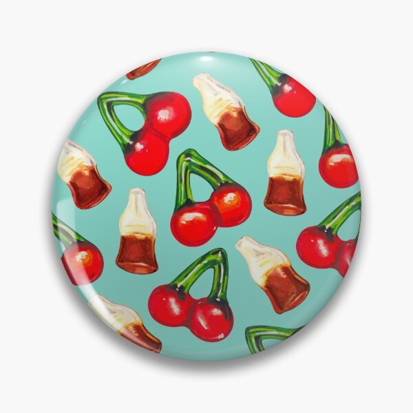 Item preview, Cherry Cola Gummy Candy Pattern - Blue designed and sold by Kelly  Gilleran.