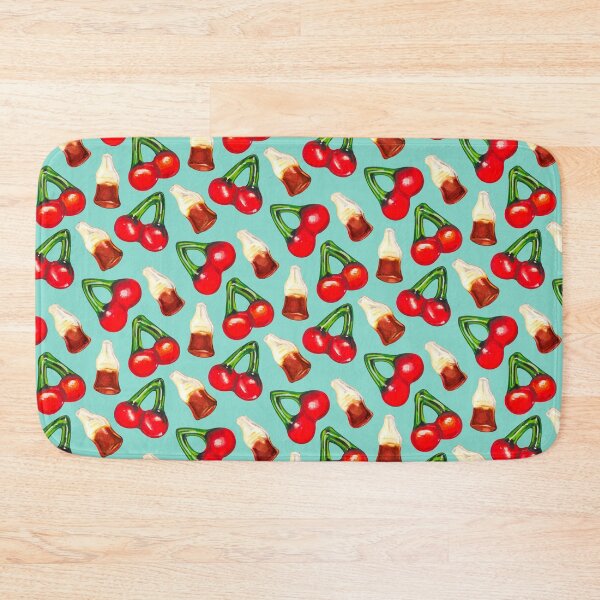 Item preview, Cherry Cola Gummy Candy Pattern - Blue designed and sold by Kelly  Gilleran.