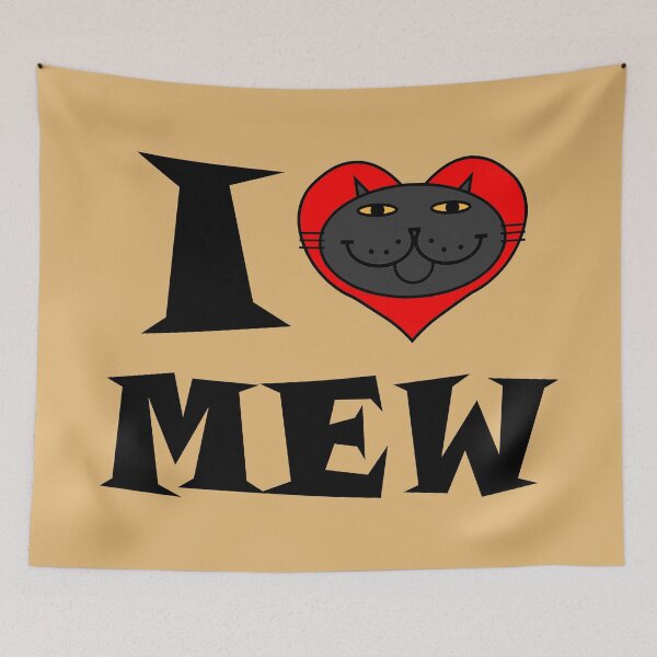 Item preview, I HEART MEW - BLACK CAT designed and sold by RawSunArt.