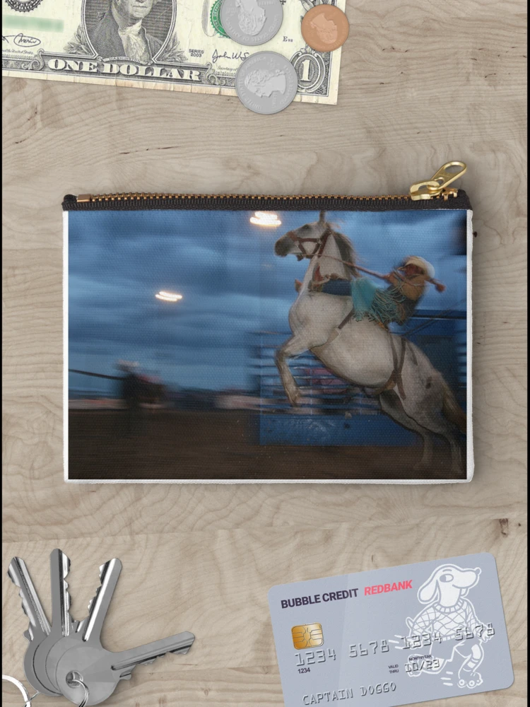 Thumbnail 3 of 4, Zipper Pouch, Bareback Bronc Rider designed and sold by Rodeo-Photos.