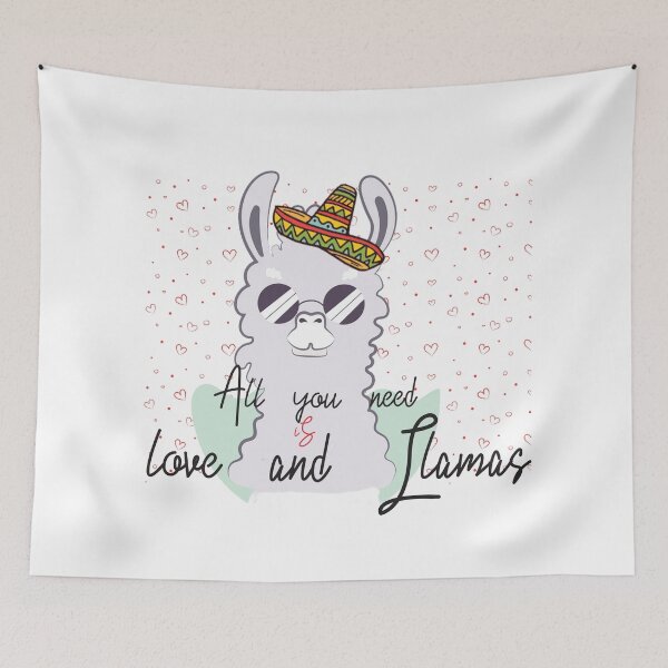Item preview, ALL YOU NEED IS LOVE AND LLAMAS funny designed and sold by adelsalmi.