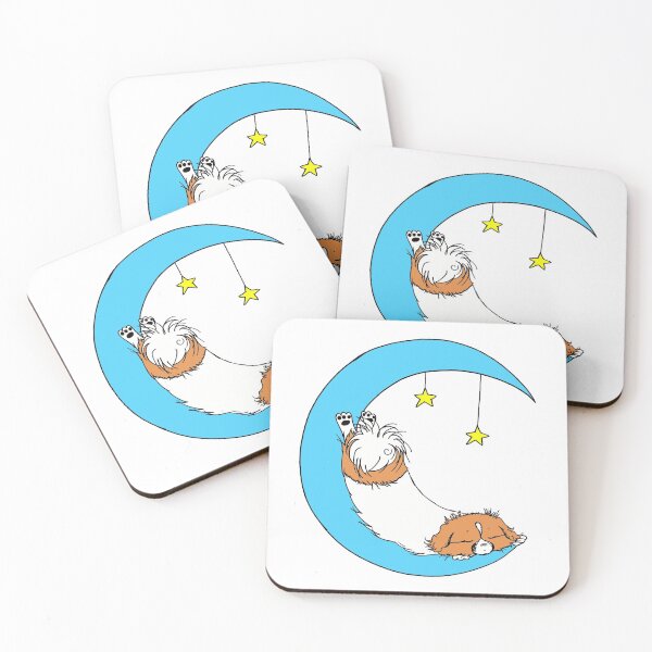Item preview, Beautiful and Cute Tibbie on the Moon Art Design designed and sold by Monica C. Webster.