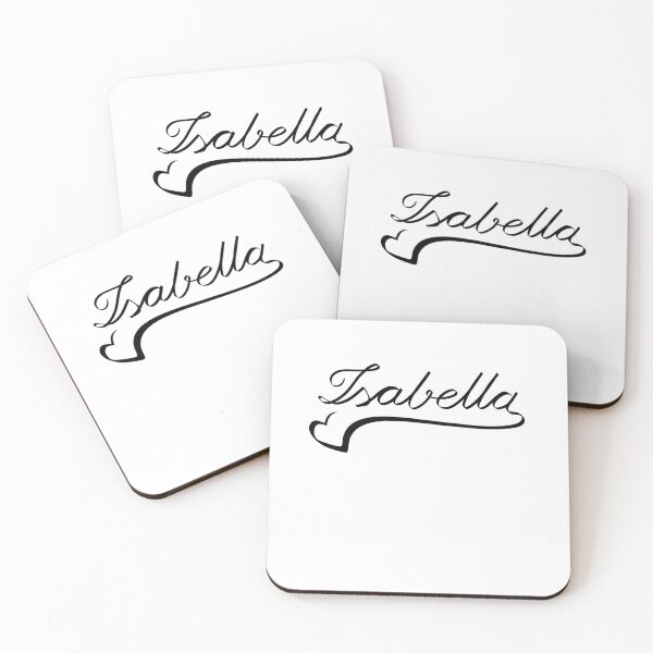 Item preview, ISABELLA NAME HEART LINE ART | Baby love unique proposal designed and sold by yourtravelguide.
