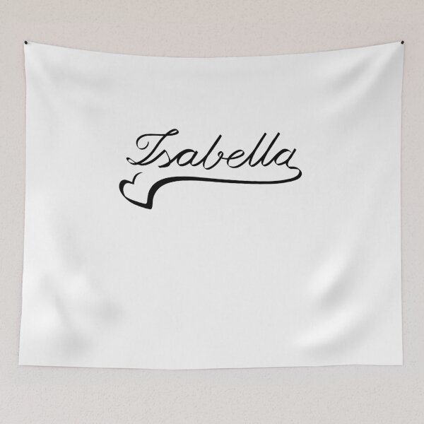 Item preview, ISABELLA NAME HEART LINE ART | Baby love unique proposal designed and sold by yourtravelguide.