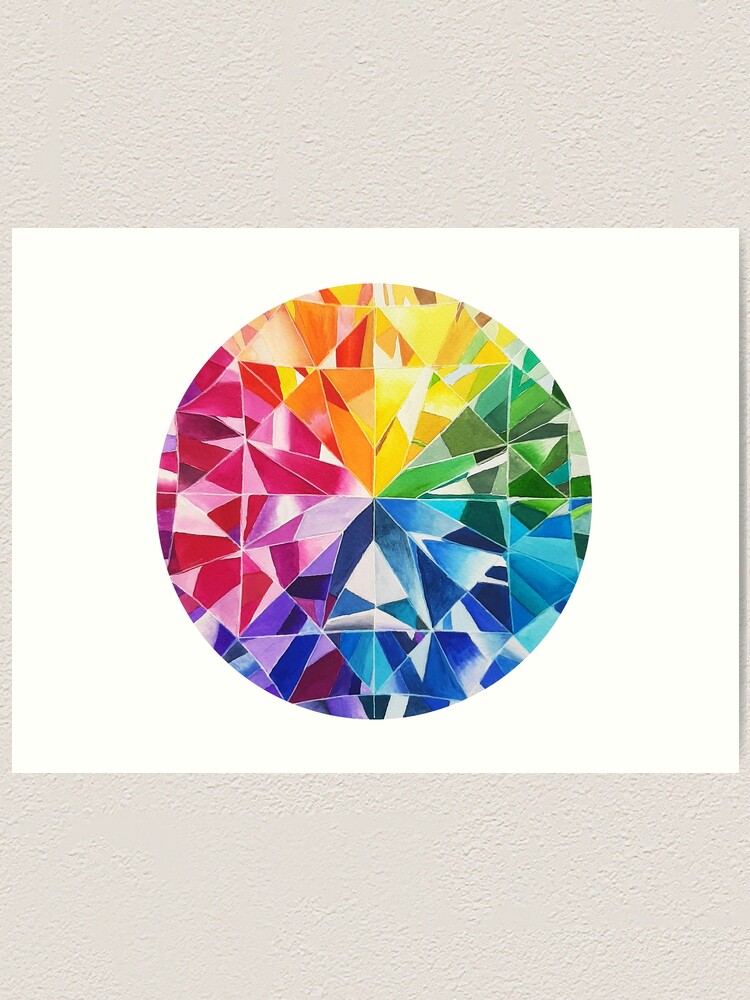 Gem No. 12, Watercolor Print, Watercolor Art, Emerald Print, Gem Art,  Gemstone, Emerald, Emerald Art, Geometric, Geometric Art 