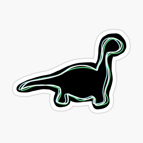 Green Dinosaur with Dark Outline