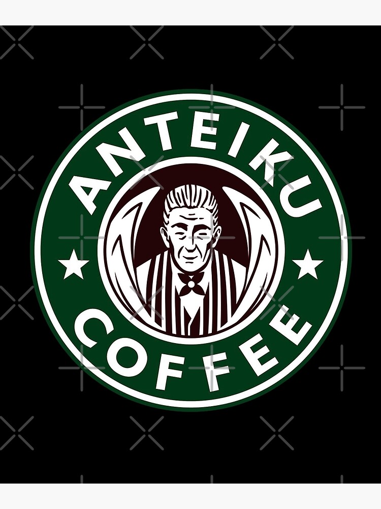 Discover Anteiku Café, Anteiku coffee logo, Tokyo Premium Matte Vertical Poster