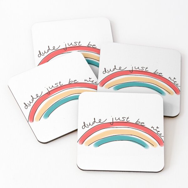 Item preview, dude just be nice rainbow warm coloured sticker designed and sold by lifewithrads.