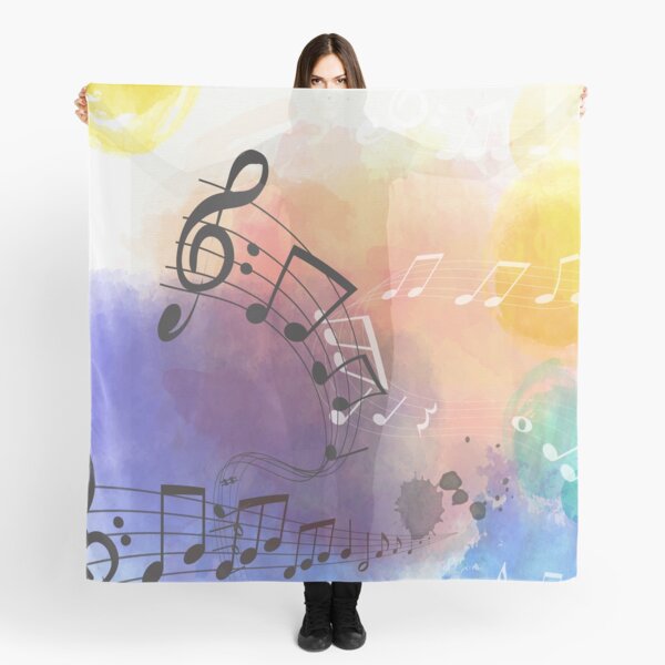 Watercolor Musical Note Symbols Scarf
