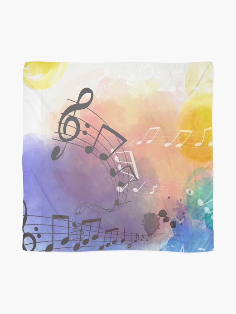 Alternate view of Watercolor Musical Note Symbols Scarf