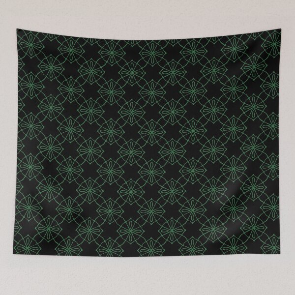 Item preview,   Geometric Pattern Linked  Black Green designed and sold by Antava.