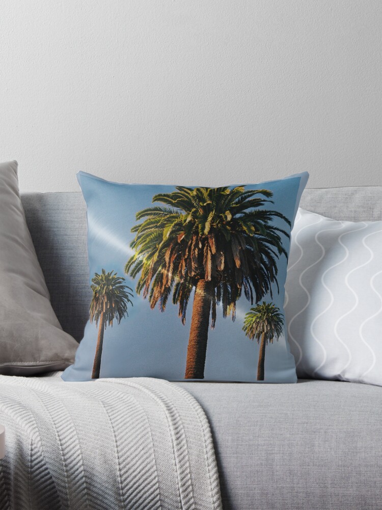 Thumbnail 1 of 4, Pillow, Palm Trees With A Flash Of Sunlight. designed and sold by BDMcT.