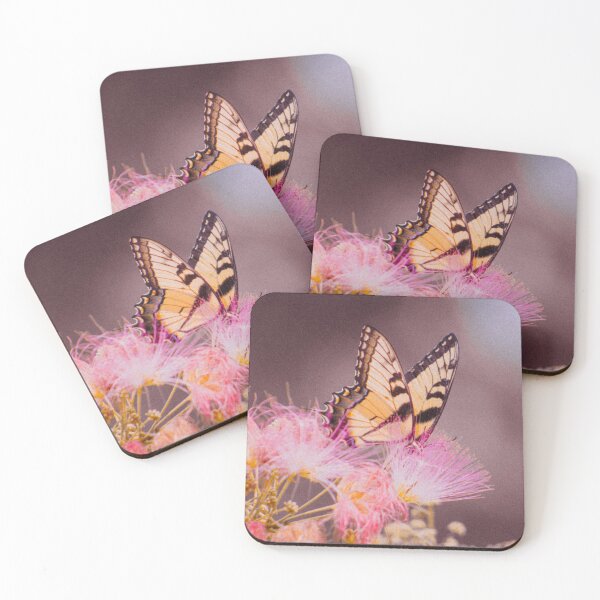 Item preview, Yellow Butterfly and Mimosa Tree Flower Retro Photo designed and sold by graemariedesign.