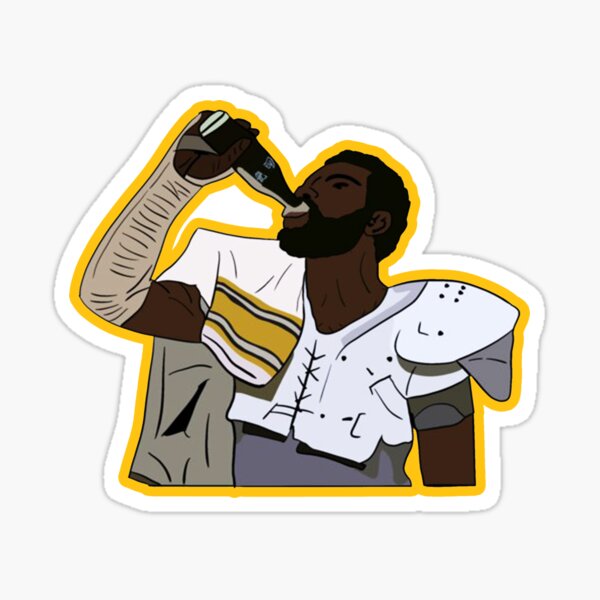 THE MEAN JOE DRINKING SODA STICKER AND SHIRT Sticker