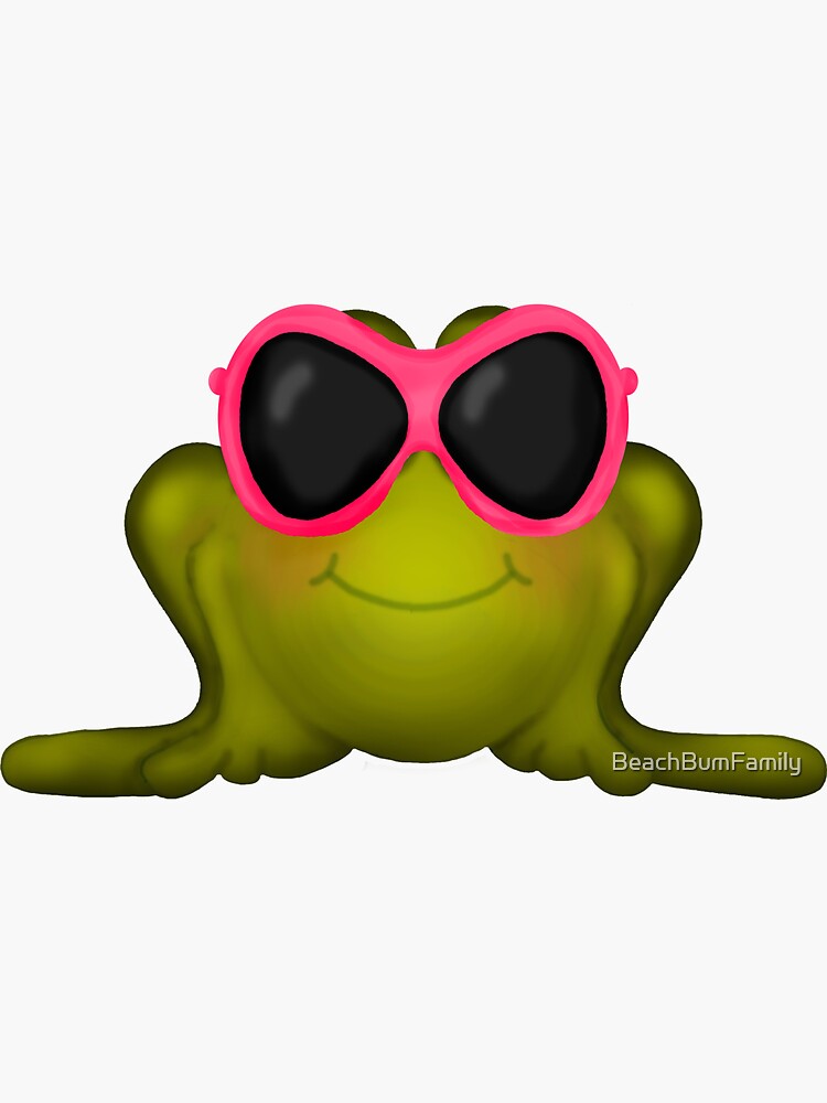 Frog With Pink Sunglasses by BeachBumFamily