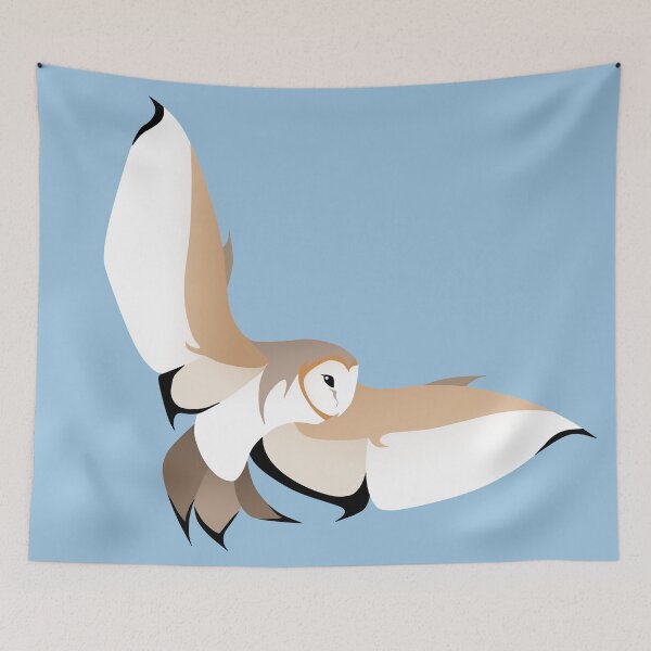 Item preview, Búho en vuelo en azul designed and sold by AnazenArt.