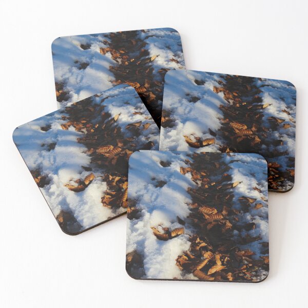 Item preview, Dry golden leaves under the snow designed and sold by Mahirov Shop.
