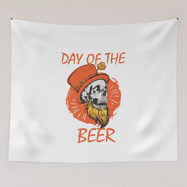 Item preview, Funny skull Day of the beer Saint patrick day tee designed and sold by TheFlipRepublic.