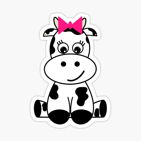 Cute cartoon baby cow farm animal