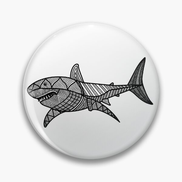 Item preview, Shark Zentangle designed and sold by ClaresColoring.