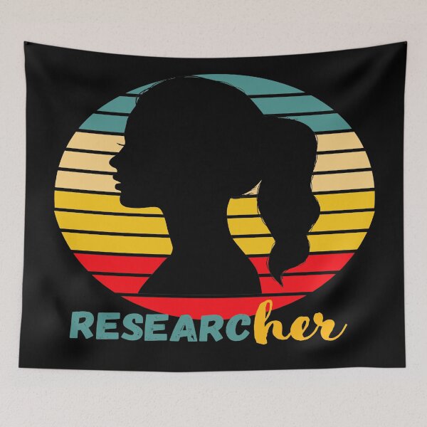 Item preview, RESEARCher FEMALE SCIENTIST SILHOUTTE MEDICAL LABORATORY SCIENTIST  designed and sold by Hippiesole.