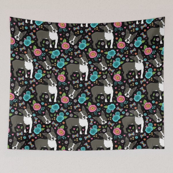 Item preview, Boston Terrier sounded with flowers  designed and sold by THISPUGVIBE.