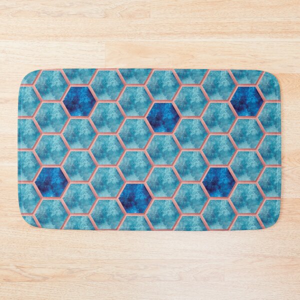 Item preview, Glam Honeycomb Pattern | Textured blue and gold hexagonal pattern designed and sold by Twist Design.