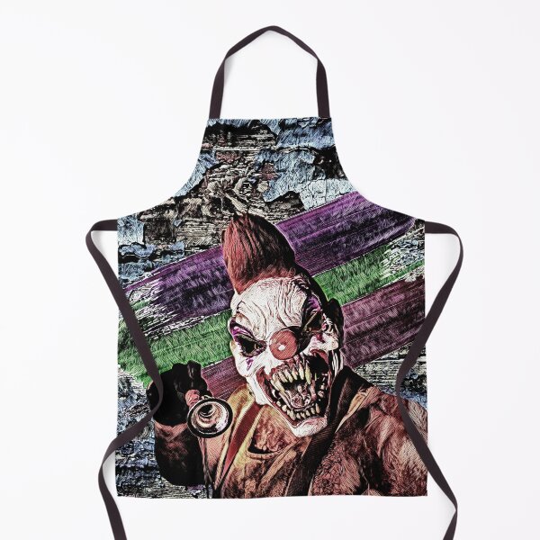 Item preview, Evil clown holds a horn in his hand designed and sold by Revier.