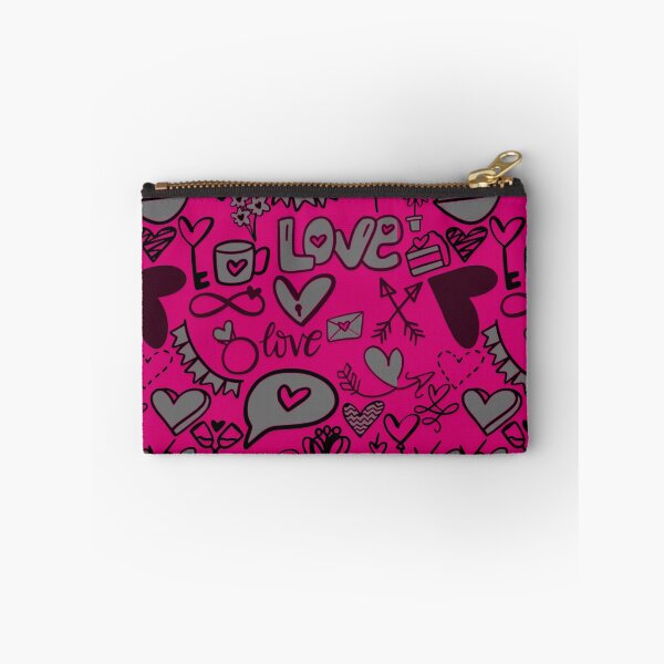 Item preview, Hot Pink & black hearts designed and sold by wildwhimsical.