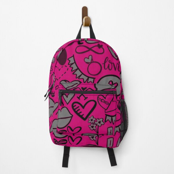 Item preview, Hot Pink & black hearts designed and sold by wildwhimsical.