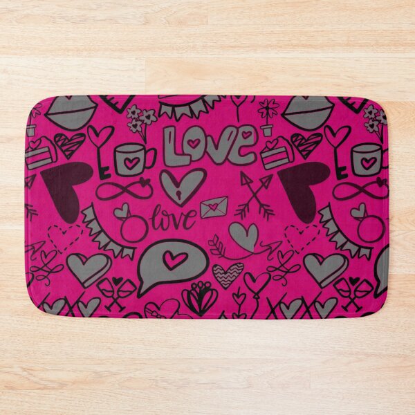 Item preview, Hot Pink & black hearts designed and sold by wildwhimsical.