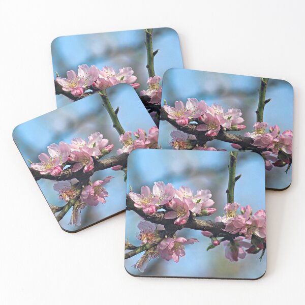 Item preview, Branch Pink Almond Blossoms Sakura Floral Macro designed and sold by Anna Lemos.