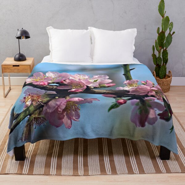Item preview, Branch Pink Almond Blossoms Sakura Floral Macro designed and sold by Anna Lemos.