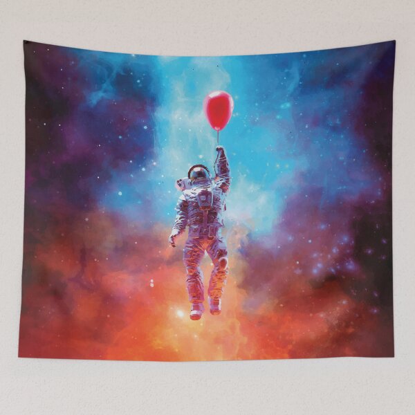 Item preview, Astronaut With Balloon Floating Into Space designed and sold by mouad naouiri.