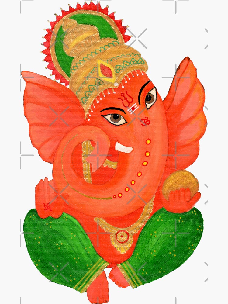 Easy Ganesha Painting using Acrylic Colors/ Ganesha Drawing - YouTube