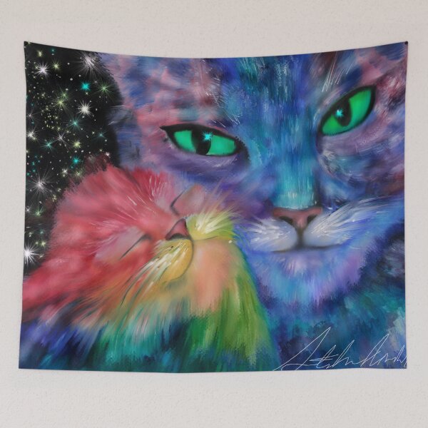 Item preview, Colorful Rainbow Cat Kitten Galaxy Space Baby Cat  designed and sold by Stephani Analah.