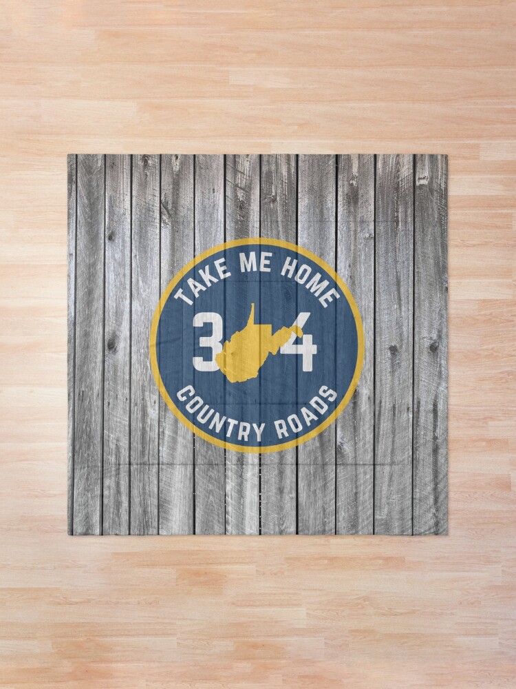 Alternate view of West Virginia State Map WV Take Me Home Country Roads 304 Barn Wood Comforter