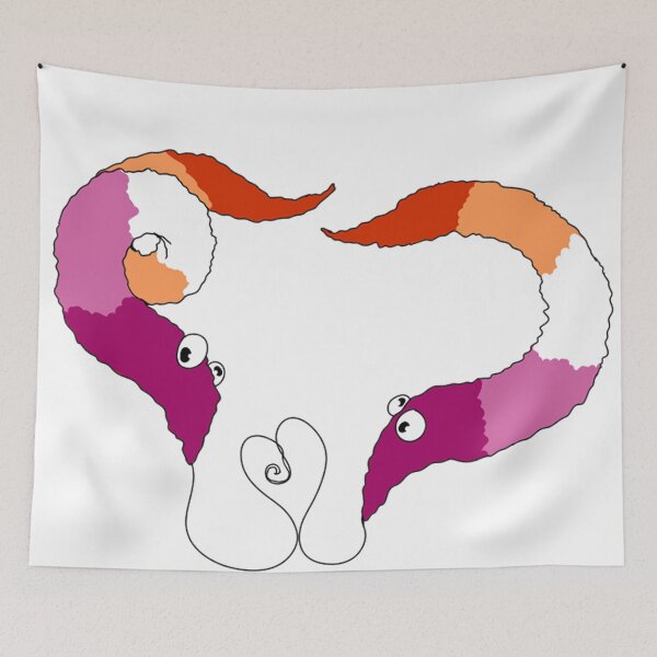 Item preview, lesbian worm on string love designed and sold by mintmutt.