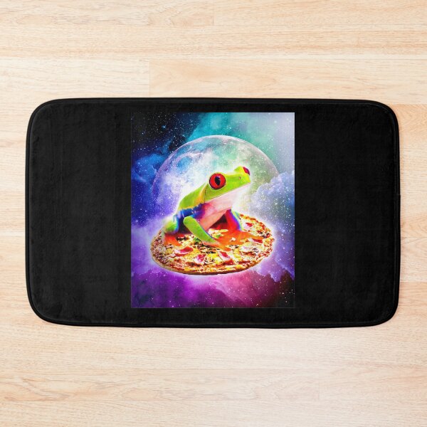Item preview, Red Eye Tree Frog Riding Pizza In Space  designed and sold by ninapfvu.