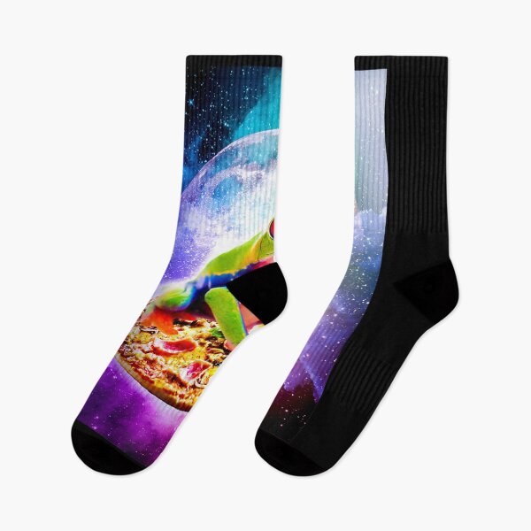 Item preview, Red Eye Tree Frog Riding Pizza In Space  designed and sold by ninapfvu.