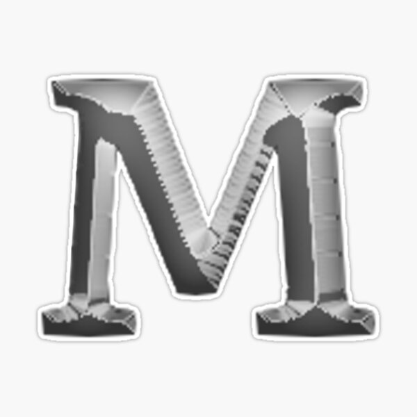 Silver Upper Case Letter M Sticker for Sale by molamode