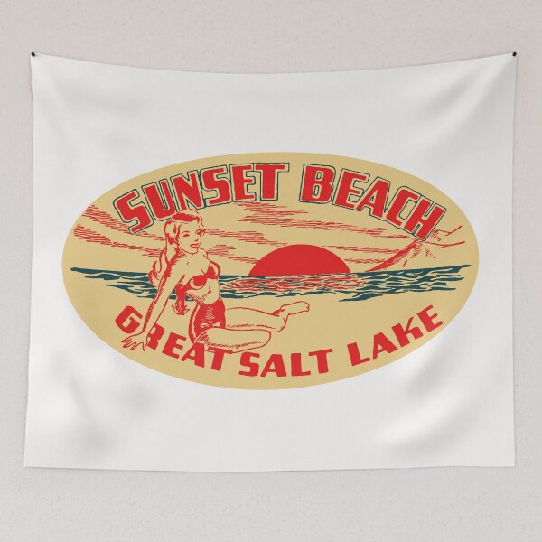 Item preview, Vintage Sunset Beach Great Salt Lake City Utah designed and sold by NationalVintage.